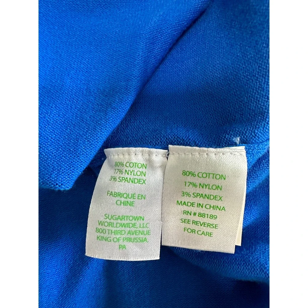 Lilly Pulitzer Sweater Women XS Blue Excellent V-Neck Cotton Blend Long‎ Sleeve